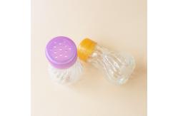 China small bulb shape shaker bottle glass spice jar with stainless lid plastic cap supplier