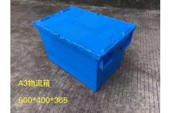 China Theftproof 600*400mm Plastic Storage Totes With Hinged Lid supplier