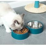 Stainless Steel Double Pet Feeder Bowls With Non Slip Bottom for sale