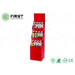 Customized Printed Logo Folding Promotion Cardboard Floor Display Stands For Bottles for sale