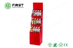 China Customized Printed Logo Folding Promotion Cardboard Floor Display Stands For Bottles supplier
