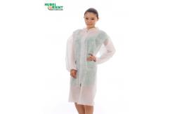 China Single Use Medical 22gsm Nonwoven Lab Coat With Zipper supplier