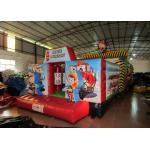 Inflatable Rescue Fire Truck Bouncy Castle Obstacle Course , Obstacle Course Jump House