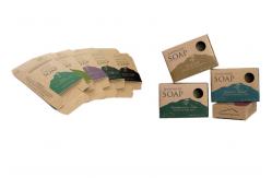 China Custom Printed Small Brown Kraft Paper Soap Boxes Packaging With Window supplier