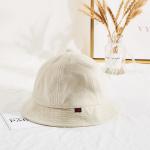 Winter Unisex Terry Cloth Soft Fabric Bucket Hat Cream Color for sale