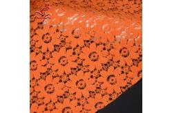 China Soft Fancy Burnt Orange Embroidered Lace Fabric For Saree Clothes supplier