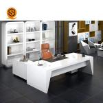 Easy Repairable Solid Surface Furniture Boss L Shaped Work Table for sale