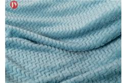 China Flannel Knitted Polyester Fleece Blanket Super Soft Blue Wavy Mink Blanket Soft Warm supplier