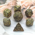 Thorns Striped Metal Dice Set Fantasy DND Multi Faceted Board Game for sale