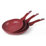 32cm Marble Coating Red PROA Free Frying Pan Set With Lids for sale
