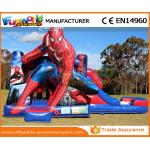 Black and white Inflatable Bouncer Slide / spiderman bouncy jumping castles for sale