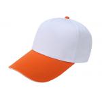 Kids Stylish Baseball Caps Stitching White And Orange , Washed Canvas Baseball Hat for sale