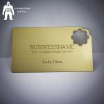 Blank Customized Shiny Gold Metal Business Card Hollow Out Etch Logo
