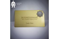 China Blank Customized Shiny Gold Metal Business Card Hollow Out Etch Logo supplier