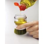 Dishwasher Kitchen Scrub Brush With Integrated Detergent Soap Dispenser