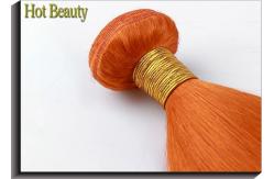 China Customized Orange Silk Straight Virgin Human Hair Extensions Double Stitch Weft supplier