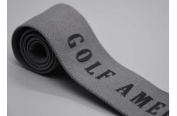 China 45mm Custom Garments Cotton Elastic Band With Shiny Silicone Logo supplier