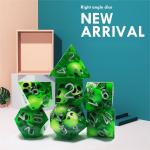 Green Crystal Skull Resin Boarding Dice Set Dragon and Dungeon for sale
