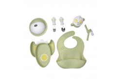 China Customized Silicone Baby Feeding Set Food Grade Bib And Bowl Set With Spoon supplier