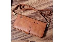 China Wallet Stand Function Flip Pu Leather Phone Cases With Strap supplier
