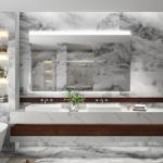 Frameless Smart Bathroom Mirror with Edge Lighting Anti Fog Film and CCT Adjustable Lighting for sale