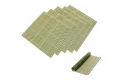 China Green Natural 24cm 27cm Sushi Bamboo Rolling Mat Heat Resistant supplier