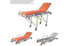 China Emergency Medical Loading Folding Ambulance Stretcher With Aluminum Alloy Railing supplier