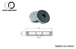 China Durable Strong Ceramic Pot Magnet With Screw For Disc Magnetic Assembly supplier