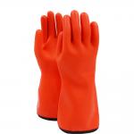 Industrial PVC Chemical Resistant Gloves With Textured Finish And Foam Liner 30cm / 35cm for sale