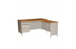 China L Shape Office MDF Board Three Drawers Steel Executive Desk supplier