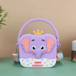 Elephant Little Girls Crossbody Purses With Chain Strap Silicone Resin Toddler Handbag Mini Casual Messenger ShoulderBag for sale