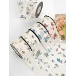 Flower Printed Personalized Organza Ribbon 4cm Flora Ivory Organza Ribbon for sale