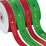 Hot Foil Type Personalised Printed Ribbon Red / Green Color CE Certification for sale