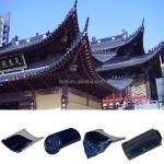 Construction Material Chinese Glazed Roof Tiles Blue Kaolin Clay Villa for sale