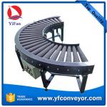 90 & 180 Degree Curve Powered Rubber Roller Conveyor for sale