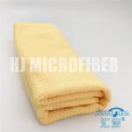 Knitted Microfiber Cleaning Cloth 30*40cm yellow piped household cleaning towel for sale