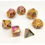 Metal Polished Custom Made Dice Sets , Gold Plated Beautiful Dice Set for sale