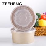Microwavable Disposable Double PE Lined Paper Hot Soup Bowl 1300ml for sale