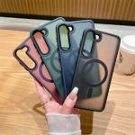 Translucent Matte Magnetic Magsafe Phone Case Shockproof For Samsung S24 S25 Ultra for sale