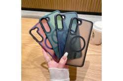 China Translucent Matte Magnetic Magsafe Phone Case Shockproof For Samsung S24 S25 Ultra supplier