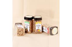 China Food Grade Oats Clear Pet Plastic Square Jar With  Screw Top Lid supplier