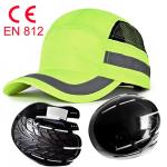 Fluorescent Green Reflective Safety Helmet Shock And Collision Proof Lightweight Protective Cap CE EN812 Bump Cap for sale