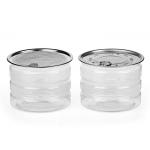 Recyclable PET Packaging Can Clear Plastic Easy Open Lid Cylinder Jar for sale