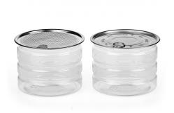 China Recyclable PET Packaging Can Clear Plastic Easy Open Lid Cylinder Jar supplier