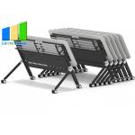 School College Study Desks Training Room Stackable Tables With Castors for sale