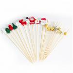 Hot Sale Handmade Bamboo Cocktail Picks Fancy Colorful Rose Picks for Wedding for sale