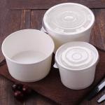 22oz Newest Design Custom Logo Lunch Bowl White Soup Paper Take Away Bowls Food Container Paper Craft Bowl for sale