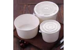 China Custom Printed PE Coated Large Capacity Disposable Soup Bowl White Paper Salad Bowl supplier