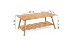 China Multifunctional Solid Bamboo Furniture Simple and Modern Coffee Table for Small Homes supplier