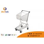 Hand Brake Airport Passenger Baggage Trolleys Steel Basket 90kg Load Capacity for sale